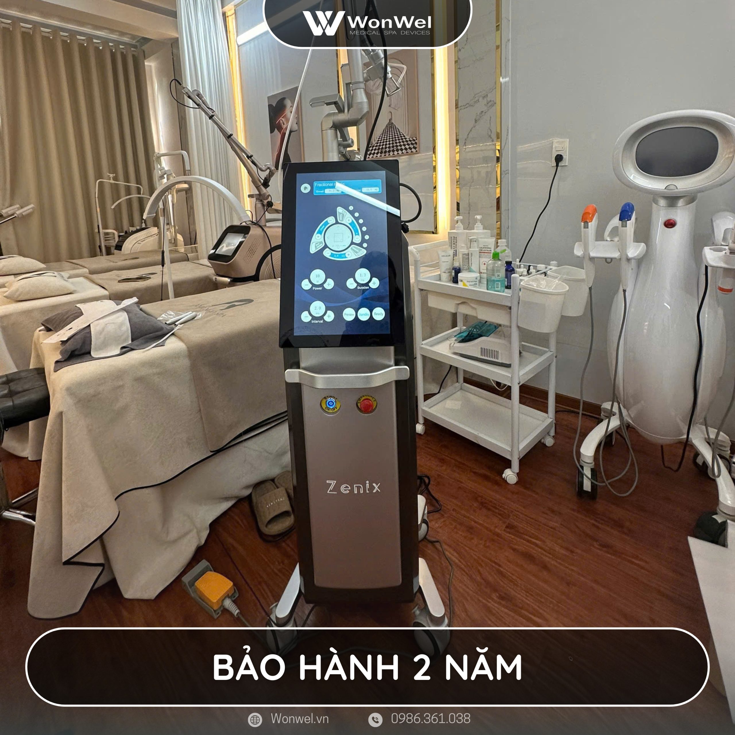Công dụng thực tế của máy laser fractional co2 Wonwel Zenix trong thẩm mỹ